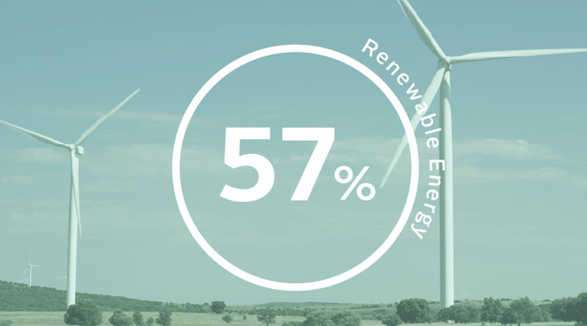 Renewable Energy 57%